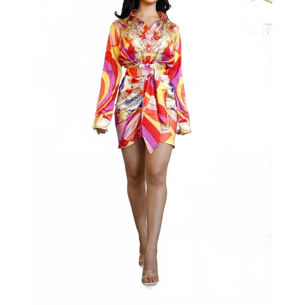 NEW LITTLE SECRET OF MINE button up dress shirt in multi